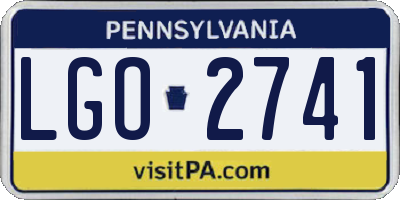 PA license plate LGO2741