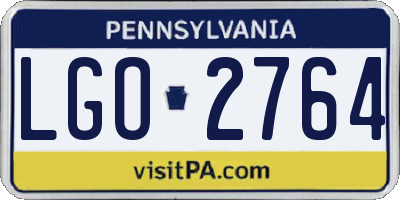 PA license plate LGO2764