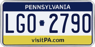 PA license plate LGO2790