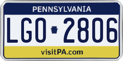 PA license plate LGO2806