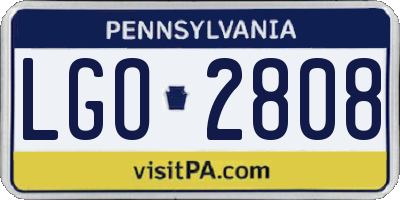 PA license plate LGO2808