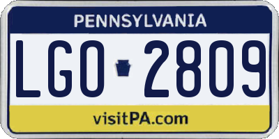 PA license plate LGO2809