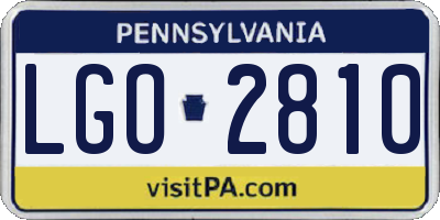 PA license plate LGO2810