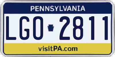 PA license plate LGO2811