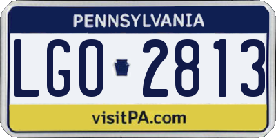 PA license plate LGO2813
