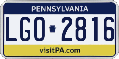 PA license plate LGO2816