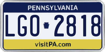 PA license plate LGO2818