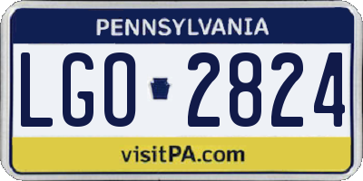 PA license plate LGO2824