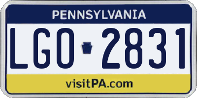 PA license plate LGO2831