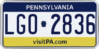 PA license plate LGO2836