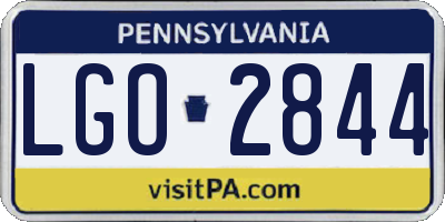 PA license plate LGO2844