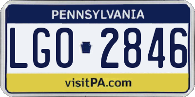 PA license plate LGO2846