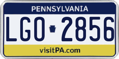 PA license plate LGO2856