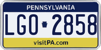 PA license plate LGO2858