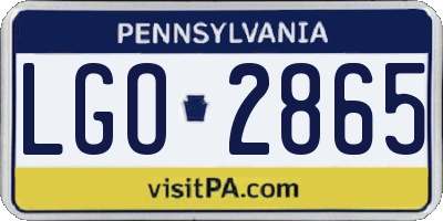 PA license plate LGO2865