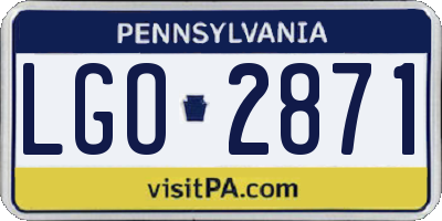 PA license plate LGO2871