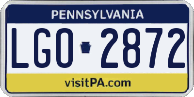 PA license plate LGO2872