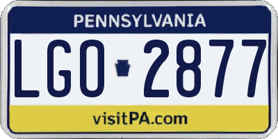 PA license plate LGO2877