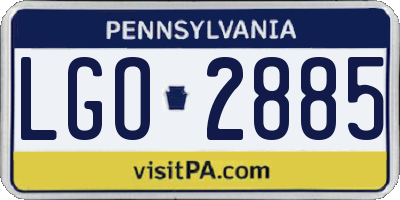 PA license plate LGO2885