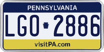 PA license plate LGO2886