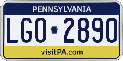 PA license plate LGO2890