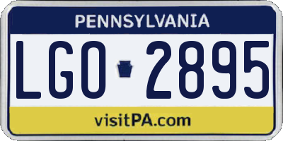 PA license plate LGO2895