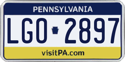PA license plate LGO2897