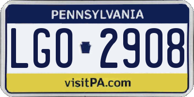 PA license plate LGO2908