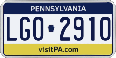PA license plate LGO2910