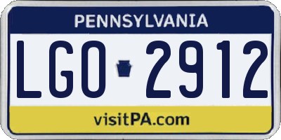PA license plate LGO2912