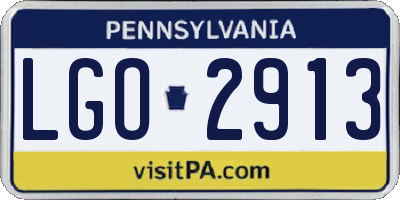 PA license plate LGO2913