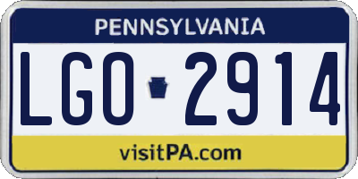PA license plate LGO2914