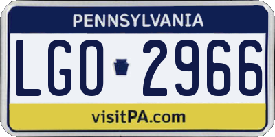 PA license plate LGO2966
