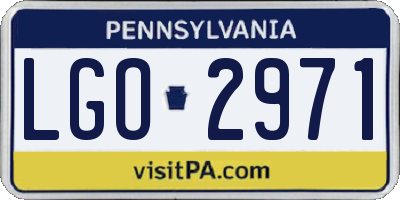 PA license plate LGO2971