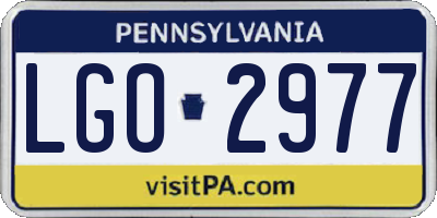 PA license plate LGO2977
