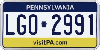 PA license plate LGO2991