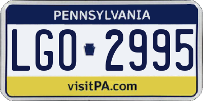 PA license plate LGO2995