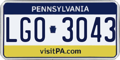 PA license plate LGO3043