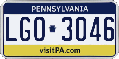 PA license plate LGO3046