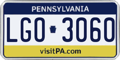 PA license plate LGO3060