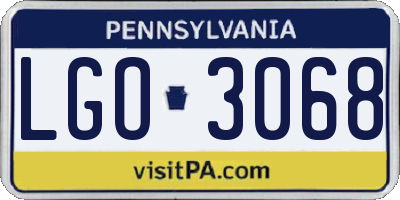 PA license plate LGO3068