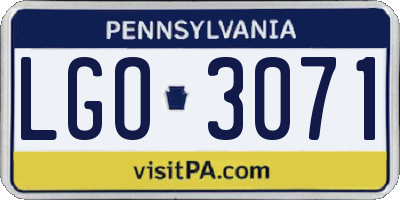PA license plate LGO3071