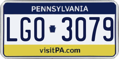 PA license plate LGO3079