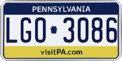 PA license plate LGO3086