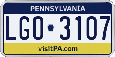 PA license plate LGO3107