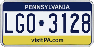 PA license plate LGO3128