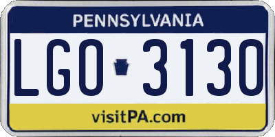 PA license plate LGO3130