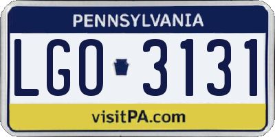 PA license plate LGO3131