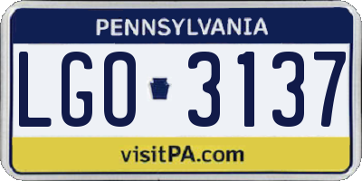 PA license plate LGO3137