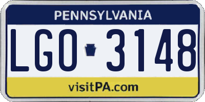 PA license plate LGO3148